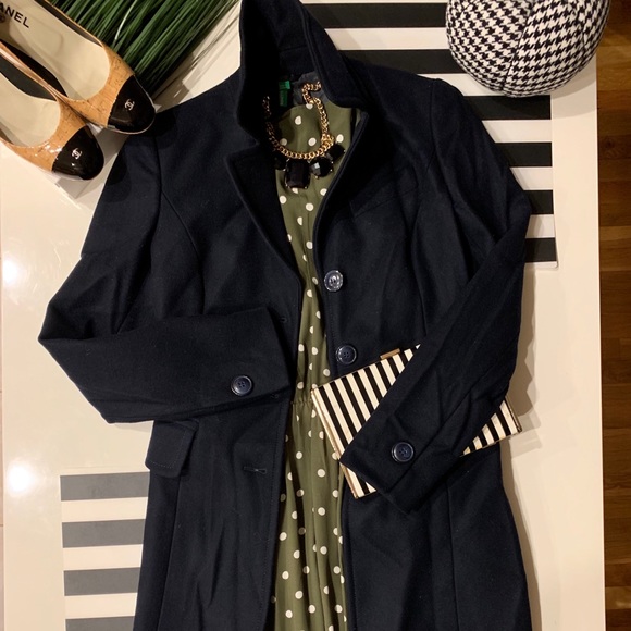 (New) Benneton Midi Lana Wool Coat - Picture 1 of 8